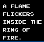 A flame flickers inside the ring of fire