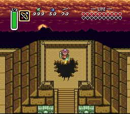 Death Mountain can be seen from atop the mysterious Dark World Pyramid